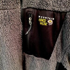 Mountain Hardwear Mens Jacket Full Zip Pockets Long Sleeves Fleece Black Large
